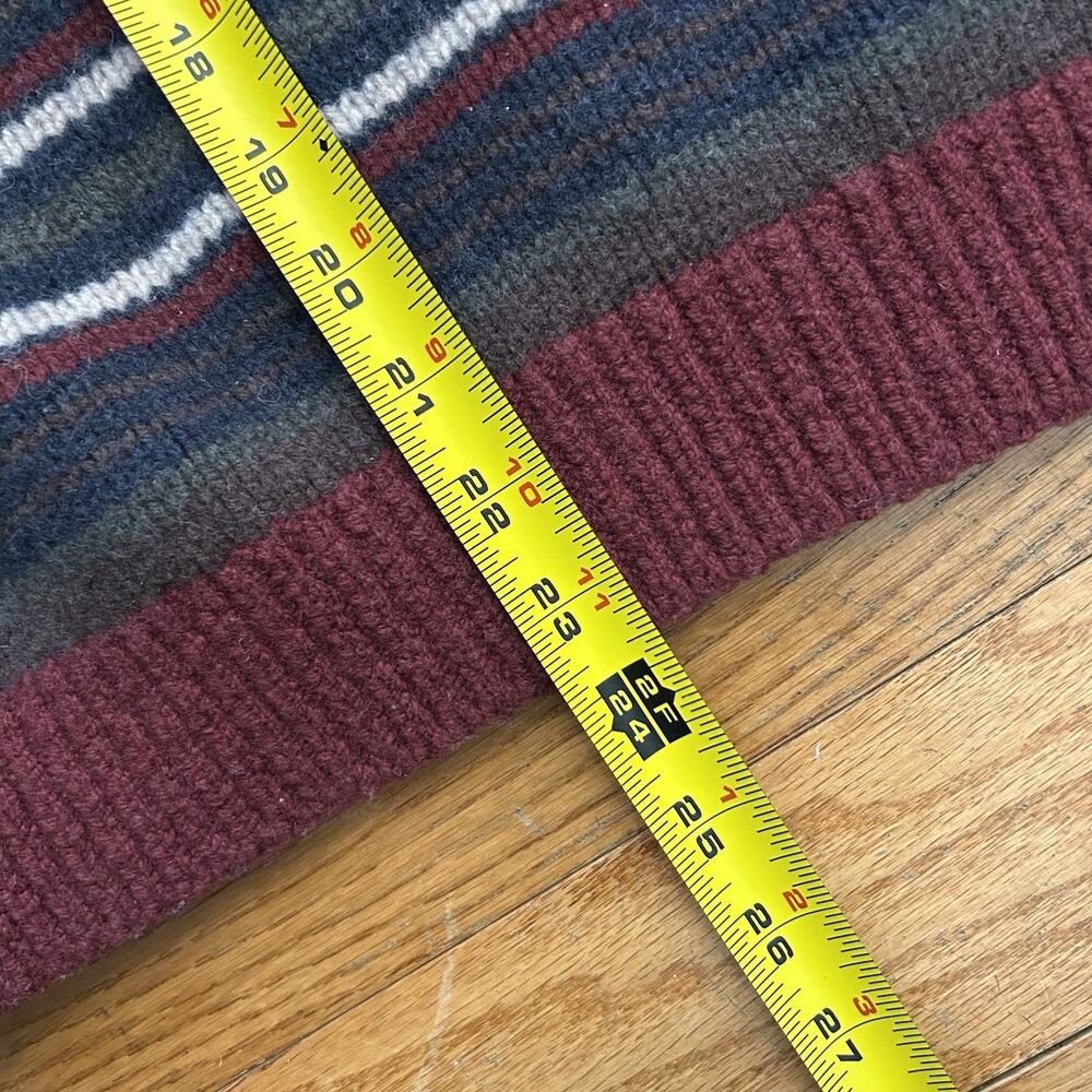 Ll Bean Lambs Wool Knit Striped Sweater Medium - Picture 5 of 5